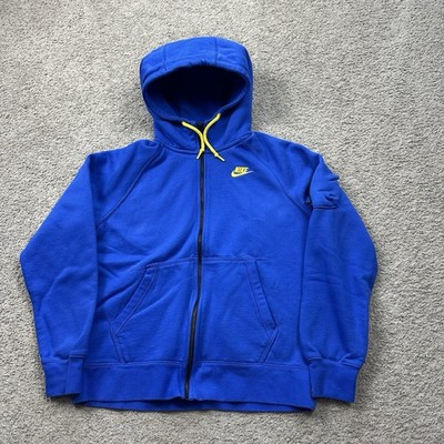 Nike Tech Blue Hoodie Full Zip Fleece Cotton  Men s Size M Y2K