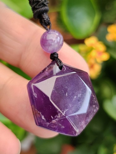 Collar de amatista Hexagrama Colgante Púrpura Piedra preciosa Protección... - Imagen 23 de 24