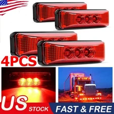 Waterproof Amber 3LED Side Marker Lights RV Truck Trailer Clearance Light  US