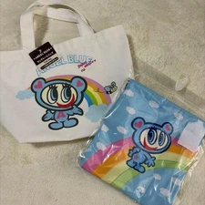 Angel blue tote bag drawstring