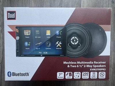 Dual 7'' Double Din Multimedia Receiver (NO CD) , W/ 6.5'' 2-Way Car Speakers !