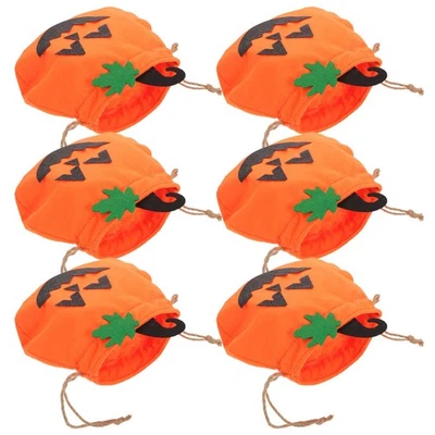 6 Pcs Sacs À Bonbons D'Halloween Pochette Cadeau Collectionneur Fête Petit - Photo 1/4
