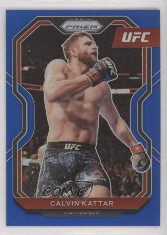 2021 Panini Prizm UFC Blue Prizm 39/199 Calvin Kattar #58 pe8