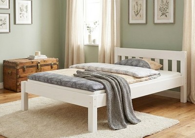 Holz-Bett Bettgestell Kiefer massiv 140x200 Futon Jugendbett Gästebett Kinder