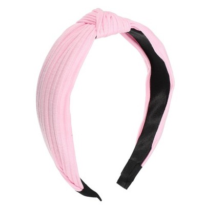 VOCOSTE Textured Cotton Knot Headband, Pink 1 Count (Pack of 1),