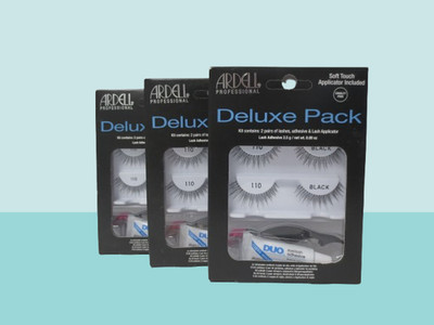 ARDELL PROFESSIONAL DELUXE 2 PAIRS, ADHESIVE + APPLICATOR 0.09 OZ NWB LOT OF 3