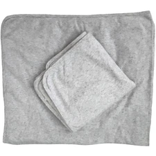 2 Carter's Solid Heathered Gray Cotton One Size Swaddle Blankets Jersey Stretchy