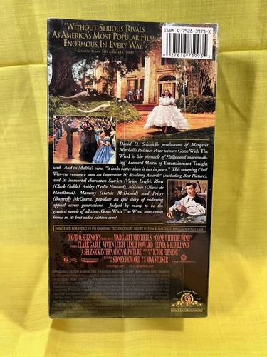 (SEALED) GONE WITH THE WIND - VHS (2 Tape Set, Remastered) MGM Watermark - Bild 3 von 5