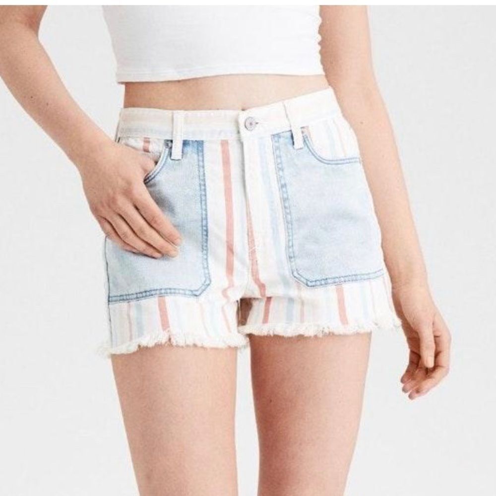 American Eagle Mom Short Patch Pocket Colorful St… - image 2