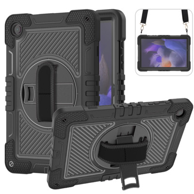 For Samsung Galaxy Tab S6 Lite/A8/A9+/S9/S9 FE+ Shockproof Stand Case w/ Strap