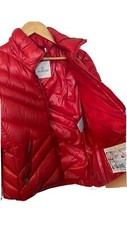 Moncler Mainline Down Puffer Hooded Logo Jacket Coat Size 2 Red