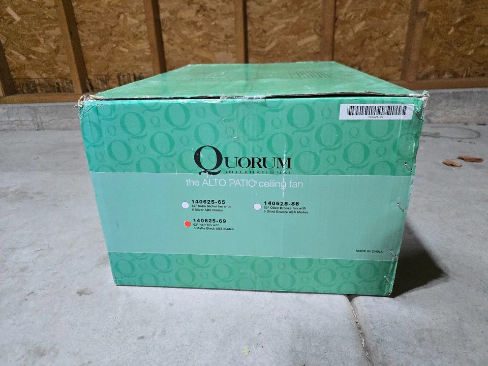 Quorum International 140625-69 Alto Patio Outdoor 62" Fan Noir NEW - Image 4 of 4