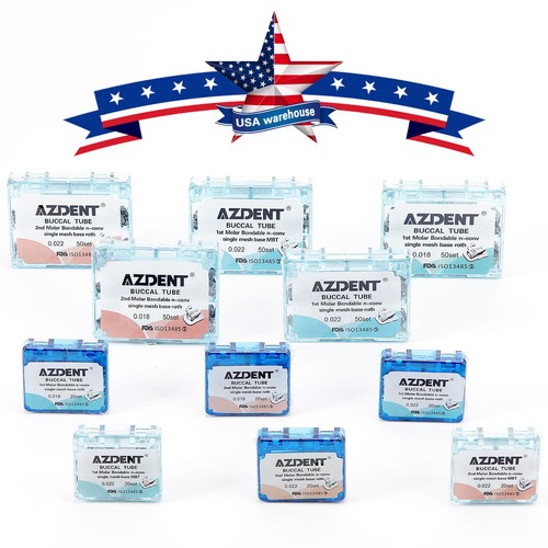 AZDENT Dental Orthodontic Buccal Tubes 1st 2nd Molar Tube Roth MBT 022 Bondable - Picture 17 of 118