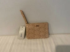 Cole Haan Canyon-Zipper Pouch Coin Purse Key Holder Card Holder-Pink Reptile-New