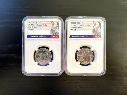 2024 P D Dr. Mary Edwards Walker Quarter NGC MS 67 First Releases 2 Coin Set W