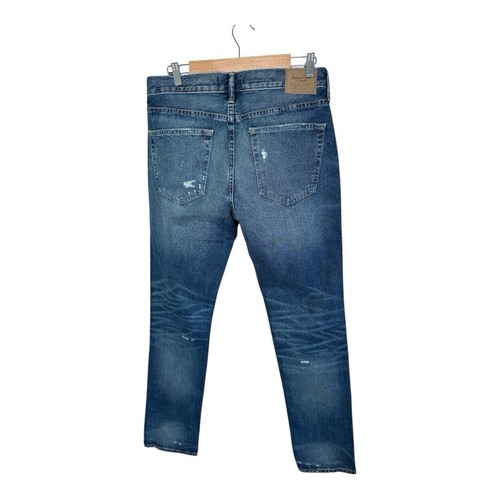 Abercrombie & Fitch Slim Straight Distressed Jeans Size 32 X 34 New Medium Blue - Picture 4 of 16