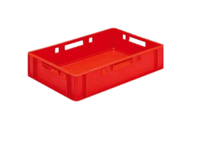 Metzgerkiste, Eurokiste, Aufbewahrungskiste rot - Größe E1