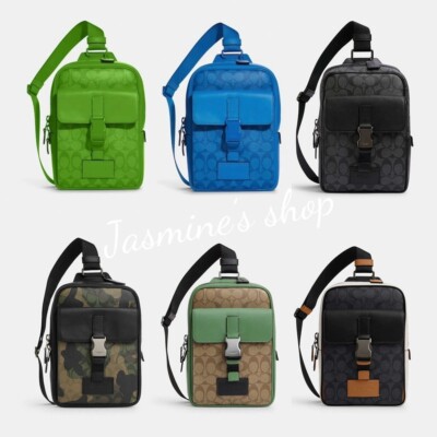 NWT Coach Men's Crossbody Track Pack in signature cancas C9838 | eBay