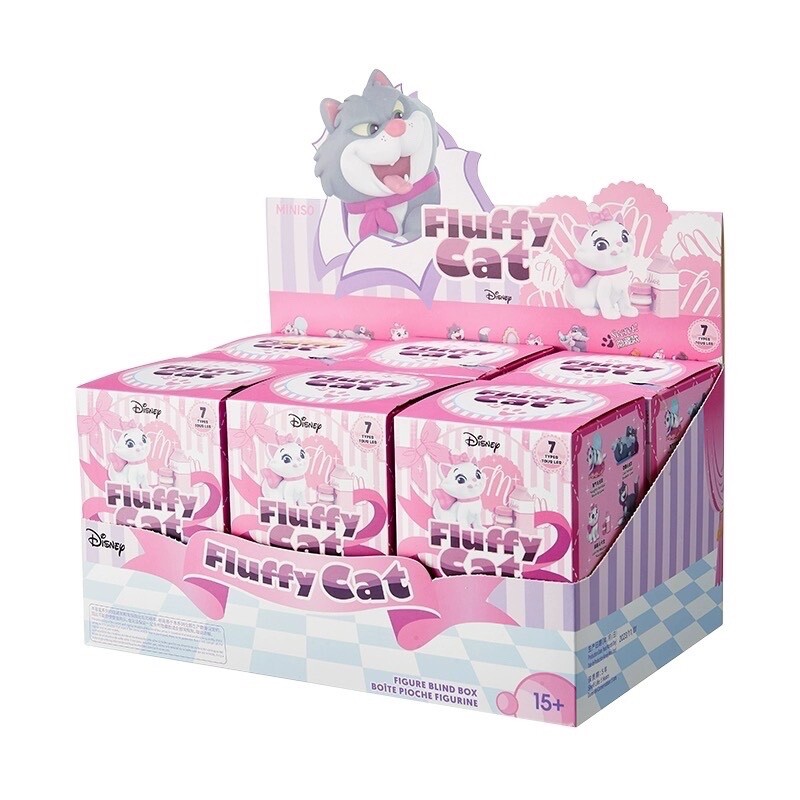 Disney Marie Lucifer Fluffy Cat Miniso Blind Box 6 pcs Cute Figure