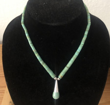 Rare Vintage Native American Navajo Graduating Gaspite/Sterling Silver Necklace