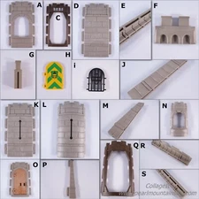 PLAYMOBIL VINTAGE 3666 KNIGHTS CASTLE WALL FLAT OPEN CONNECTOR ARCH GREY-CHOICE