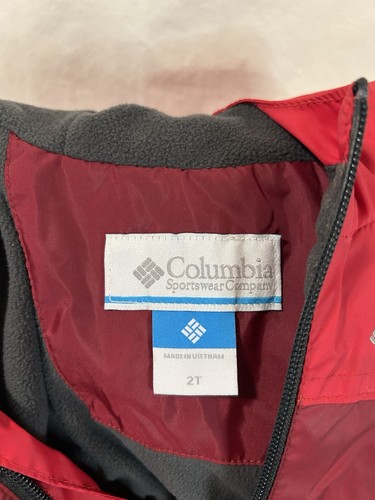 Columbia Kids Toddler Spring Jacket Hooded Size 2T Red Fleece Zip Front EUC - Picture 4 of 8
