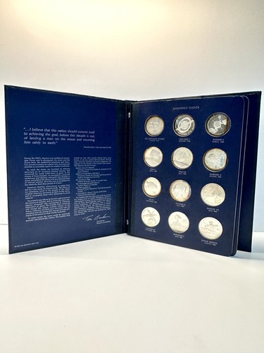 AMERICA IN SPACE Sterling Silver First Edition 24 COINS Medals Complete Booklets - Picture 6 of 24