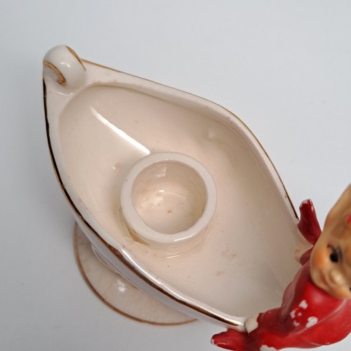 Vintage Pixie Elf Imp Ceramic Candlestick Holder Japan Kitschy Retro Christmas - Picture 8 of 16
