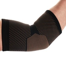 Copper D - Copper Compression Elbow Sleeve - Rayon Copper and Charcoal Infused