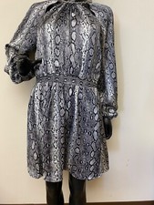 Michael Kors Women's Snakeskin-Print Chain-Neck Dress Size M NWD(Zipper broken)