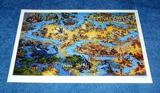 WED LEGEND SAM McKIM DISNEYLAND PIRATES OF THE CARIBBEAN ATTRACTION MAP PRINT
