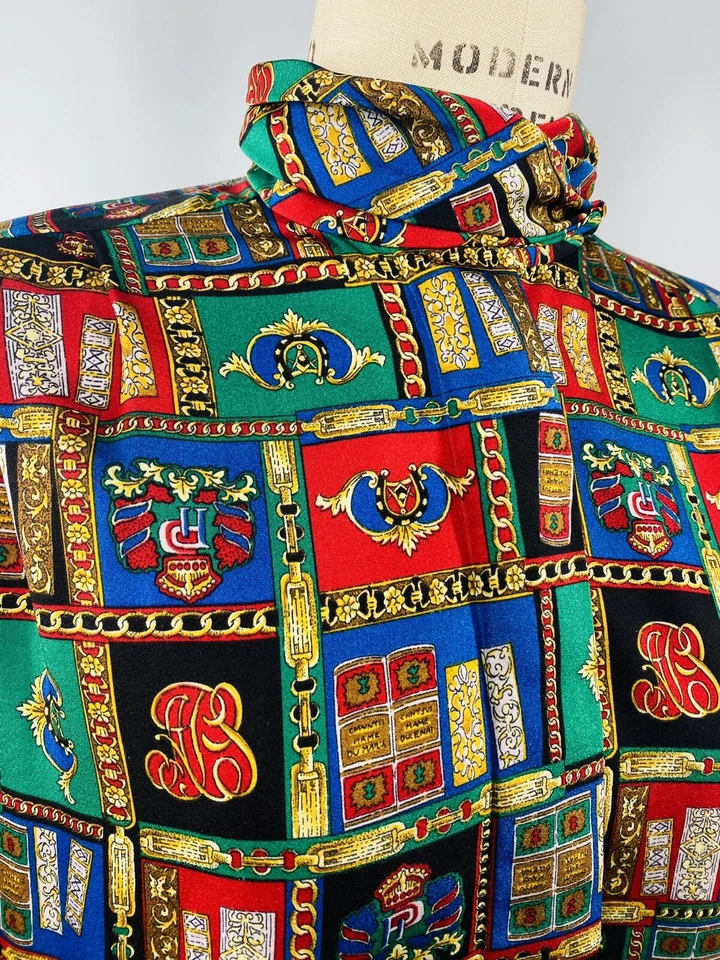 PENDLETON Vintage Blouse SIZE 10 LARGE book cottage classic high neck 80s 90s - Image 3 of 4