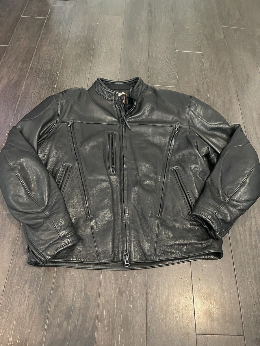 ジャケット・アウター 218 Harley-Davidson FXRG Leather, Black Harley Davidson FXRG Men's Leather Jacket w/Removable Heavy Duty