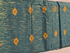 African Fabric Print 6 Yards Kente Gold Embellished 100 Cotton Sewing Material