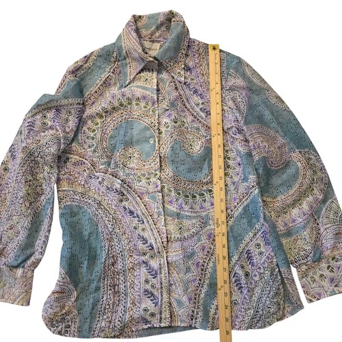 Vintage 70's Ralph Originals Medium Paisley Sheer Spring Y2K 90's - Picture 4 of 5