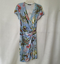 Princess Goes Hollywood Dress Women 40 US XS Blue Floral Stretch Faux Wrap Beach
