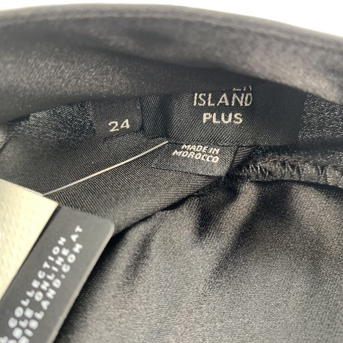 River Island Retro Swing Dress Button Shoulder Satin, Size UK 24, Black - Picture 14 of 19