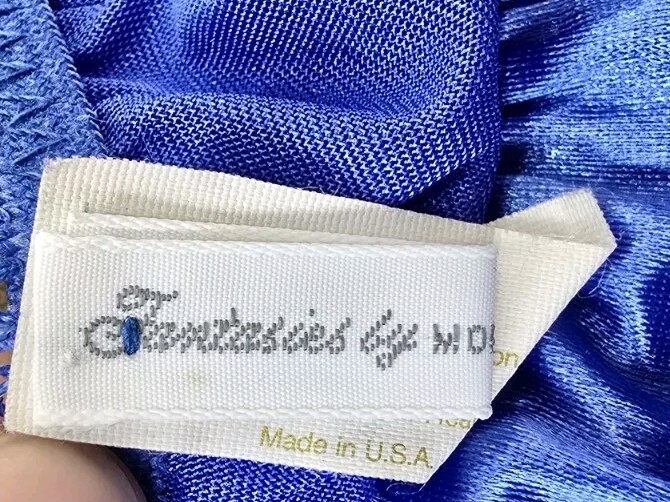 VTG Fantasies Taylor Second Skin Shiny Satin String Bikini Blue