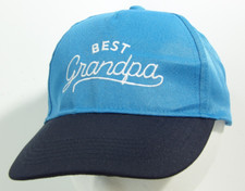 Best Grandpa Embroidered Baseball Cap Adjustable Blue Hat Gift for Grandpa
