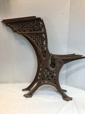 Antique Vintage School House Desk Bench Ends Victorian Pat 1889