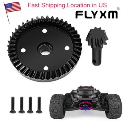FLYXM Steel Gearbox Diff Gear Spiral Pinion Gear for TRAXXAS RC 1/8 Sledge Truck