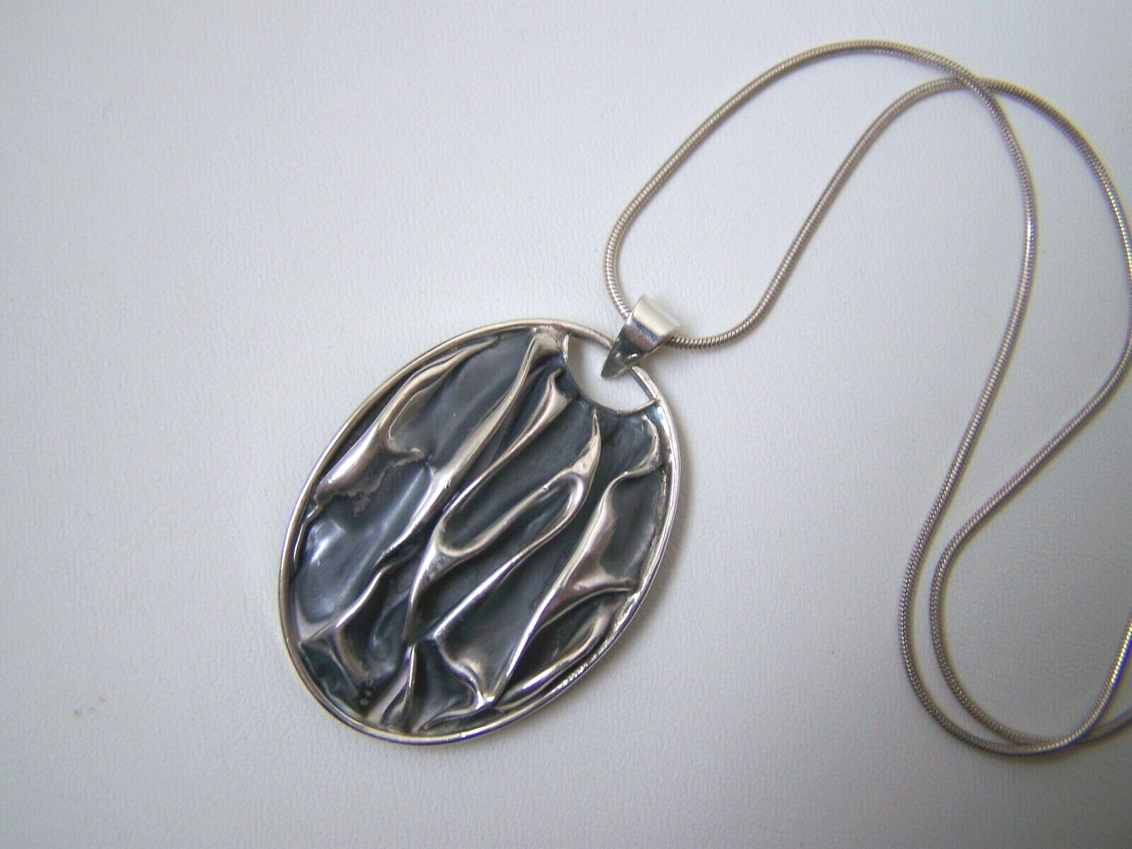 SUPERB SOLID STERLING SILVER LARGE BIG MODERNIST … - image 2