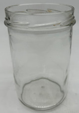 Vintage clear glass 5 cup storage jar - 7" tall x 4.25" dia.