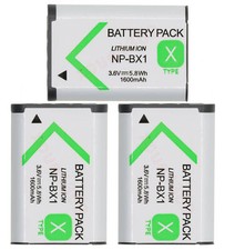 3PCS NP-BX1 Battery For Sony Cyber-shot DSC-RX100/RX100M2/WX300/WX350/WX500