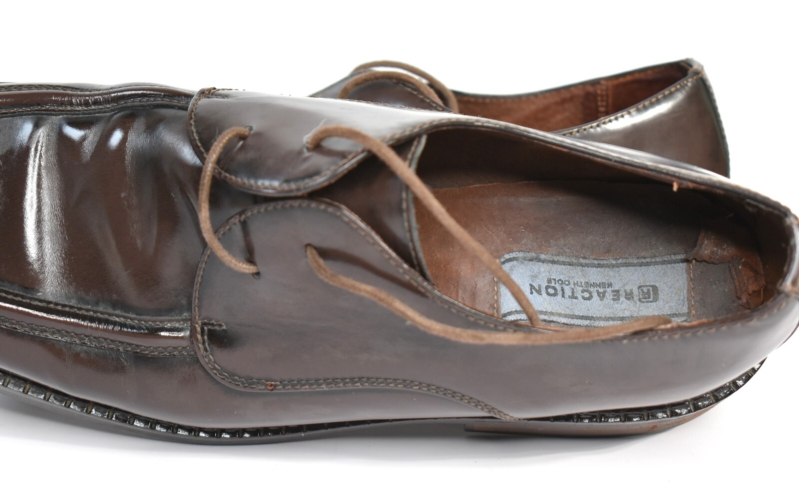 SAOLA Scarpa elegante Kenneth Cole Reaction Square Top davanti pizzo marrone uomo 11M