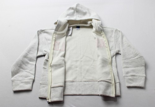 Old Navy Girls Logo-Graphic Zip Hoodie AP2 Light Heather Gray Medium (8) NWT - Picture 3 of 4