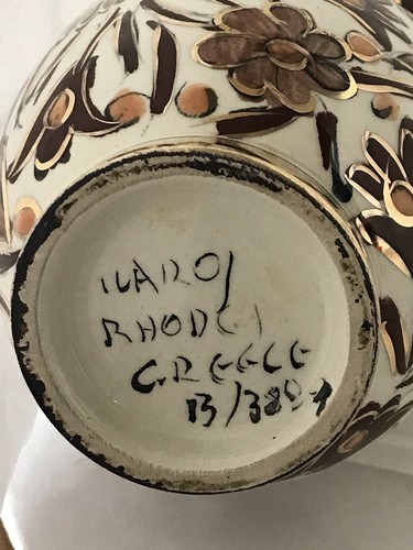 vintage Ikaros Rhodes Greece Pottery Vase - Picture 6 of 9