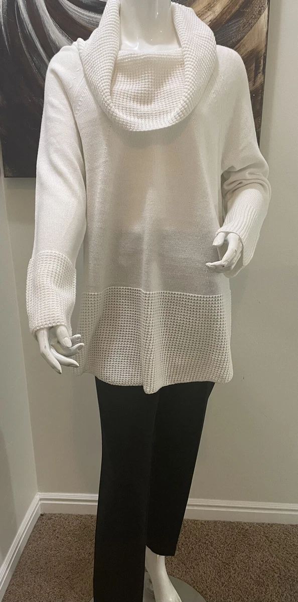 Cowl neck shop sweater white