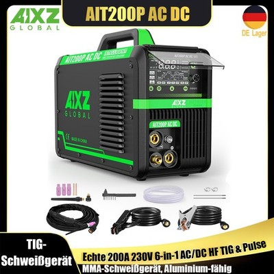 5-in-1 AIXZ Schweißmaschine 200A AC/DC Aluminium HF TIG-Schweißen ARC Puls IGBT