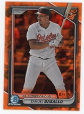 2024 BOWMAN CHROME SAPPHIRE SAMUEL BASALLO /25 ORANGE #BCP-232 ORIOLES 